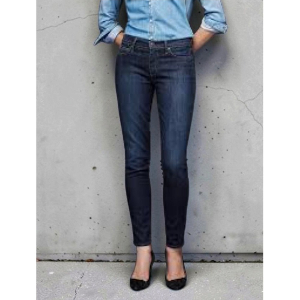 Gap Womens 25R Skinny Jeans Dark Wash 360 Stretch Mid Rise Denim Preppy Academia